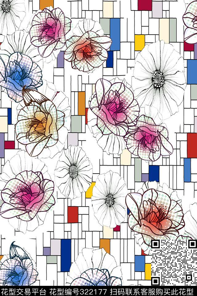 花卉数码印花华亿平台下载（图片编号: 322177） - 瓦栏（Walan）