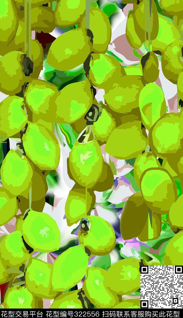 水彩风格果实色块传统印花华亿平台下载（图片编号: 322556） - 瓦栏（Walan）