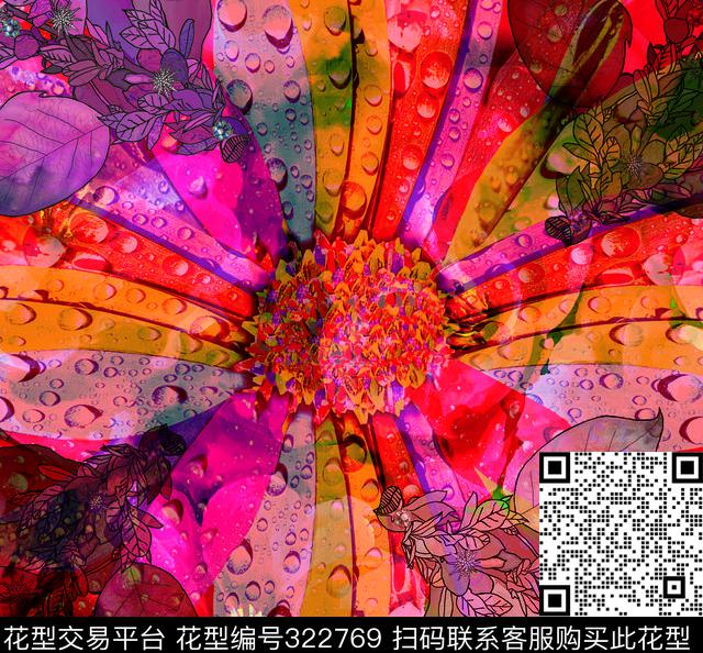 几何动物叶子数码印花华亿平台下载（图片编号: 322769） - 瓦栏（Walan）