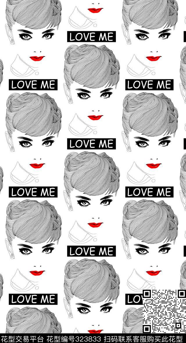 美女创意时尚类传统印花华亿平台下载（图片编号: 323833） - 瓦栏（Walan）