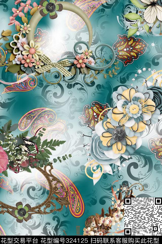 民族风数码印花华亿平台下载（图片编号: 324125） - 瓦栏（Walan）