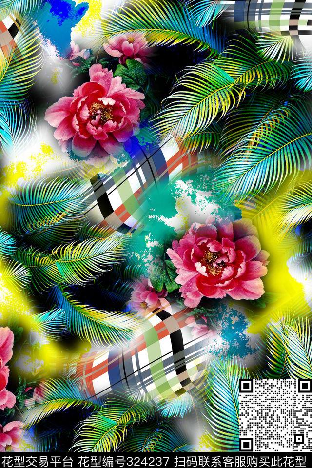 花卉数码印花华亿平台下载（图片编号: 324237） - 瓦栏（Walan）