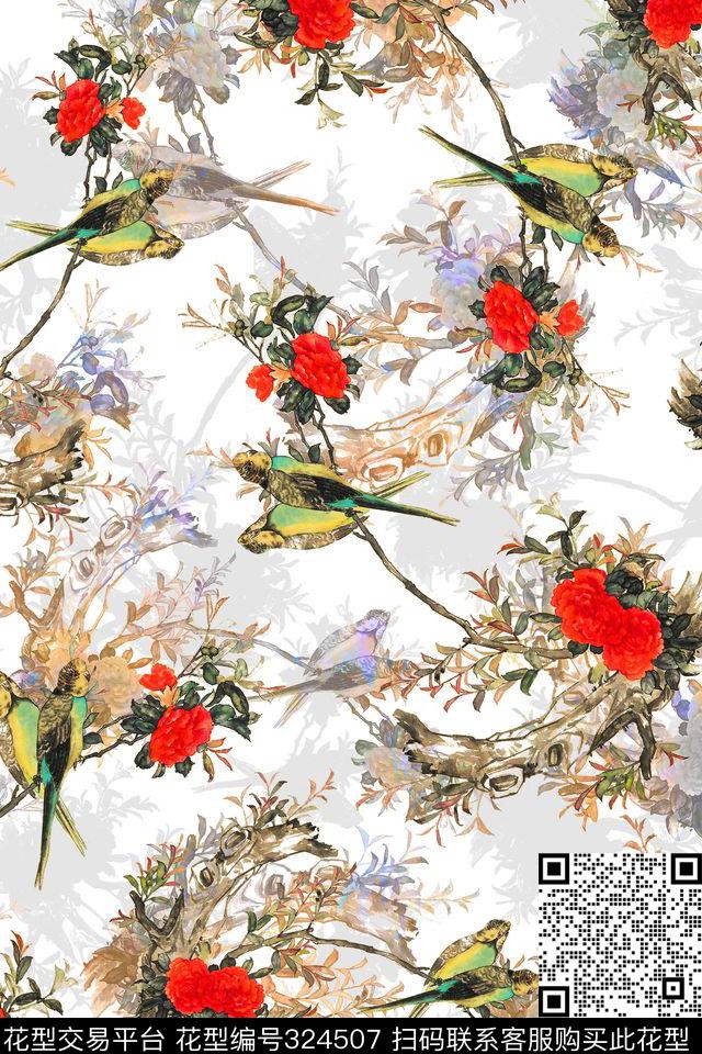 花卉数码印花华亿平台下载（图片编号: 324507） - 瓦栏（Walan）