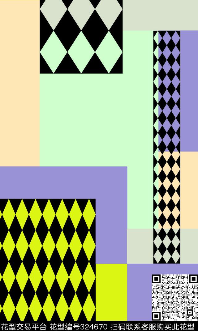 几何图案传统印花华亿平台下载（图片编号: 324670） - 瓦栏（Walan）