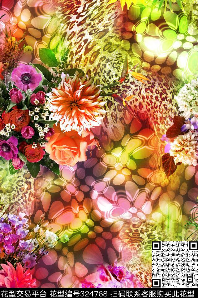 花卉动物纹数码印花华亿平台下载（图片编号: 324768） - 瓦栏（Walan）