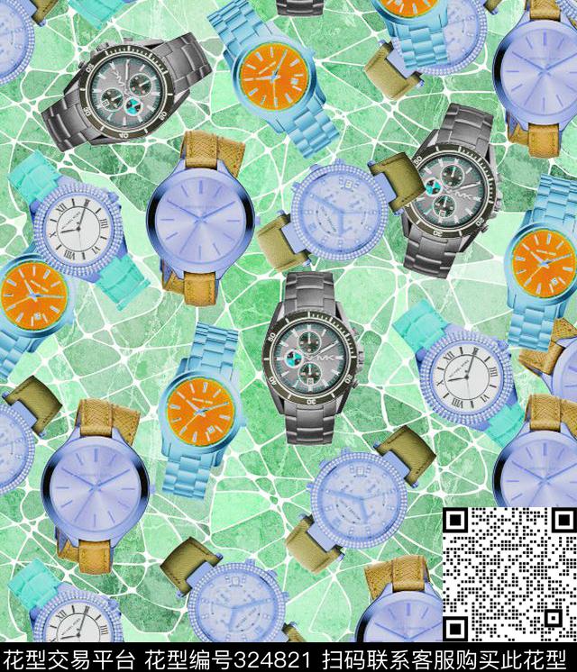 写意手表抽象背景数码印花华亿平台下载（图片编号: 324821） - 瓦栏（Walan）