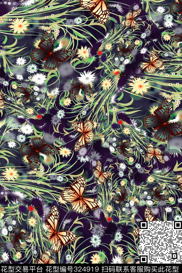 花卉数码印花华亿平台下载（图片编号: 324919） - 瓦栏（Walan）