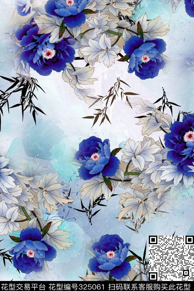 花卉数码印花华亿平台下载（图片编号: 325061） - 瓦栏（Walan）