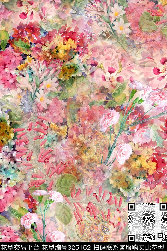 花卉清新小碎花数码印花华亿平台下载（图片编号: 325152） - 瓦栏（Walan）