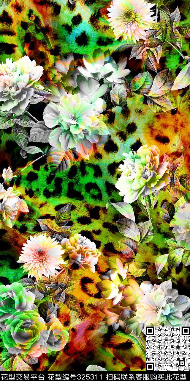 动物纹理数码印花华亿平台下载（图片编号: 325311） - 瓦栏（Walan）