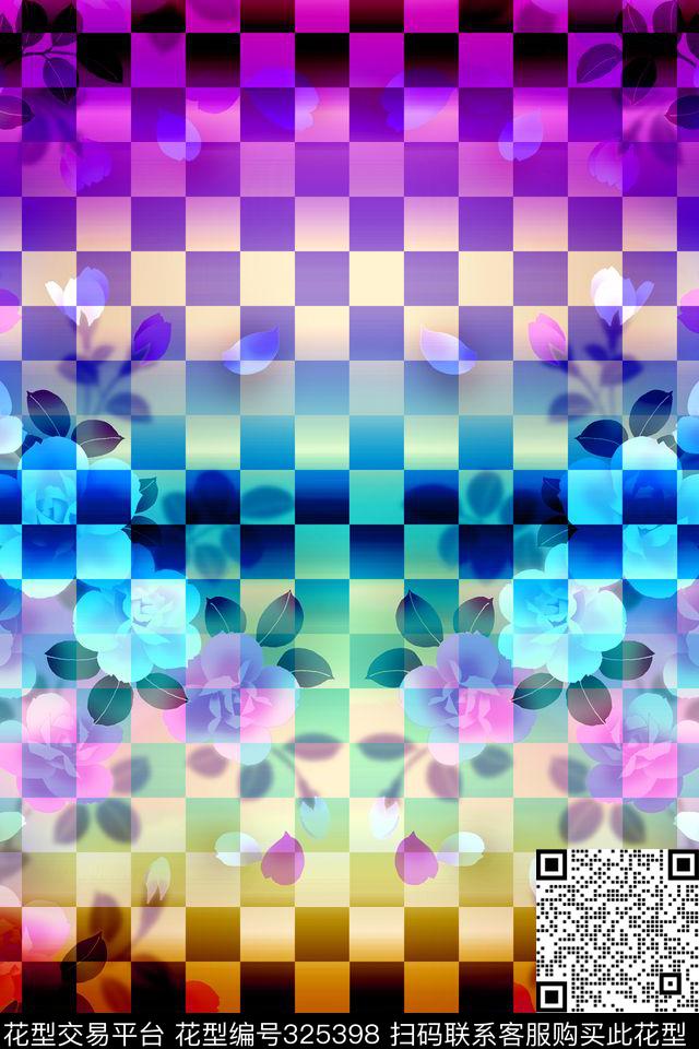 花卉几何数码印花华亿平台下载（图片编号: 325398） - 瓦栏（Walan）