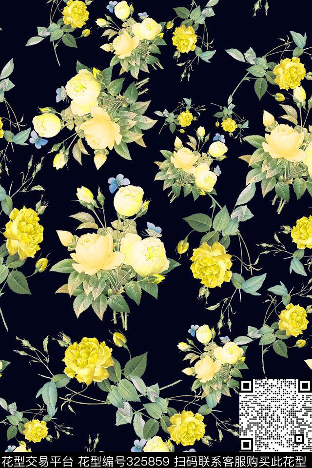 花卉女装泳装数码印花华亿平台下载（图片编号: 325859） - 瓦栏（Walan）