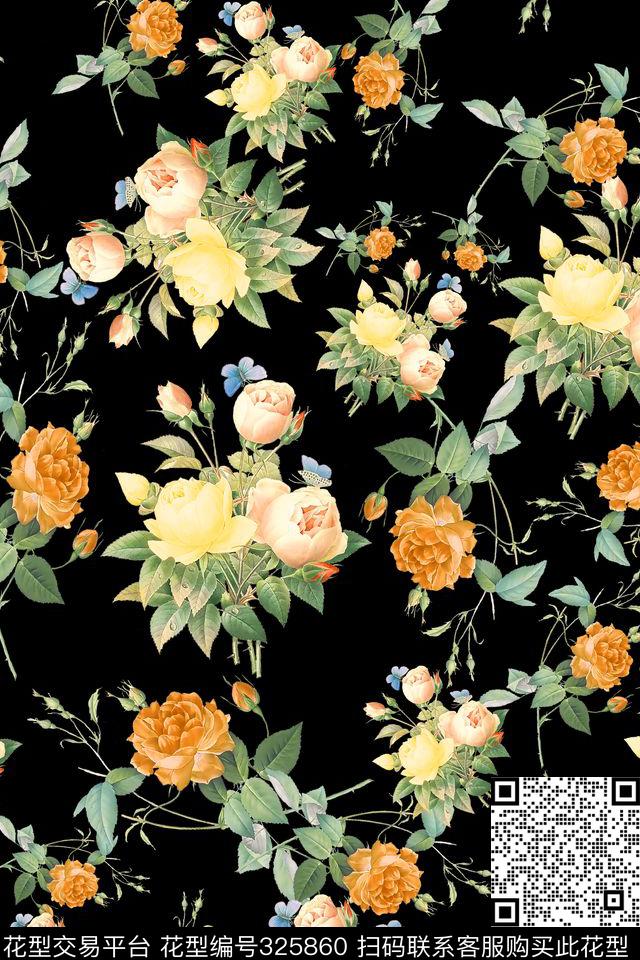 花卉女装泳装数码印花华亿平台下载（图片编号: 325860） - 瓦栏（Walan）