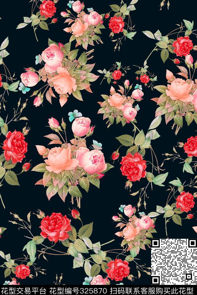 花卉女装泳装数码印花华亿平台下载（图片编号: 325870） - 瓦栏（Walan）