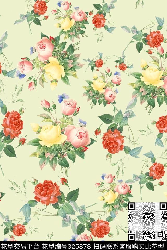 花卉女装泳装数码印花华亿平台下载（图片编号: 325878） - 瓦栏（Walan）