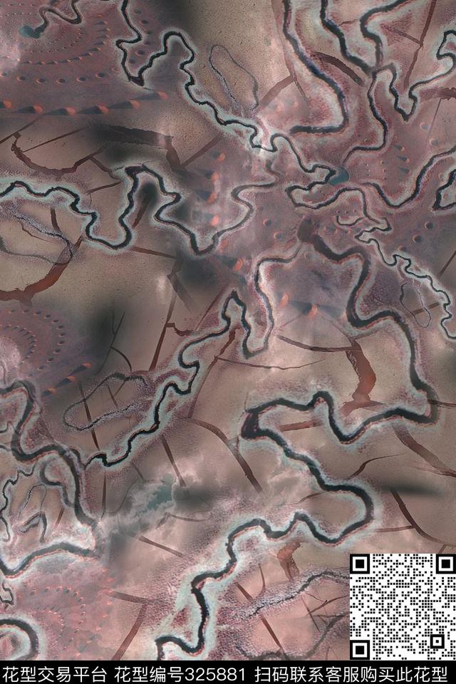 抽象地纹景观数码印花华亿平台下载（图片编号: 325881） - 瓦栏（Walan）