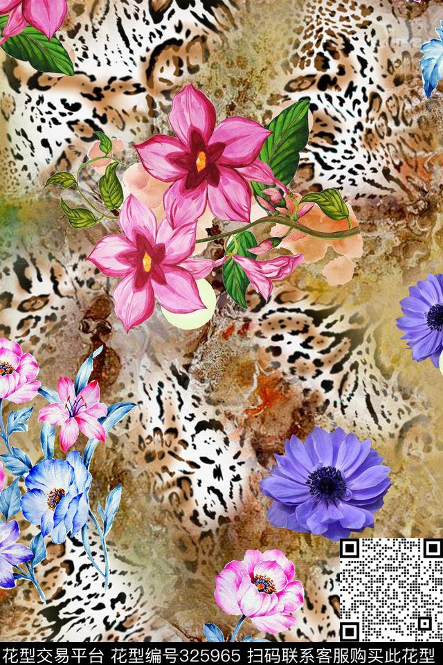 花卉数码印花华亿平台下载（图片编号: 325965） - 瓦栏（Walan）