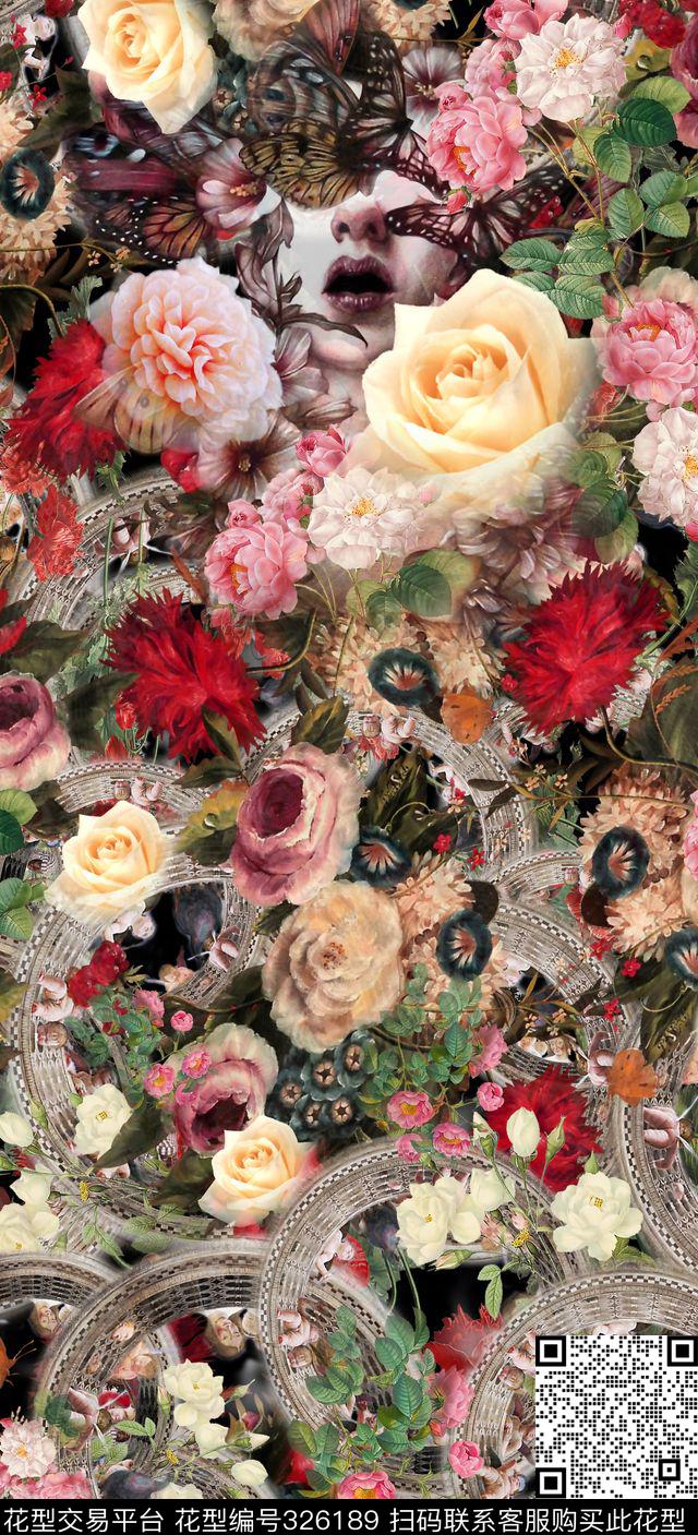 花卉油画女装数码印花华亿平台下载（图片编号: 326189） - 瓦栏（Walan）