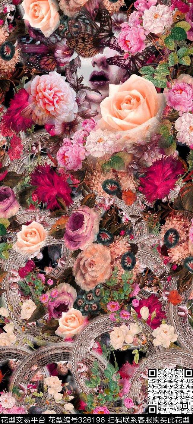 花卉油画女装数码印花华亿平台下载（图片编号: 326196） - 瓦栏（Walan）