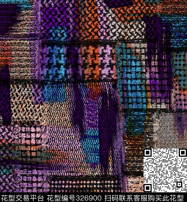 格子抽象数码印花华亿平台下载（图片编号: 326900） - 瓦栏（Walan）