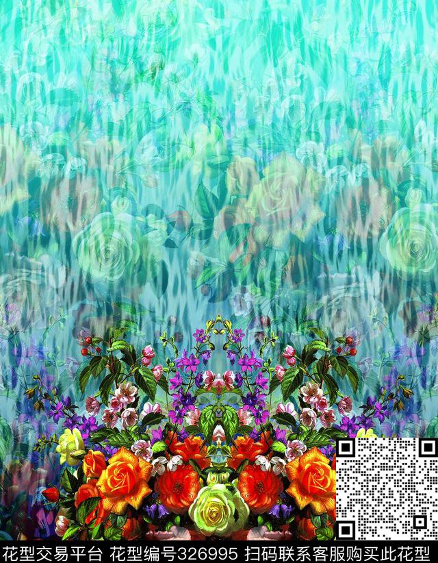 花卉数码印花华亿平台下载（图片编号: 326995） - 瓦栏（Walan）