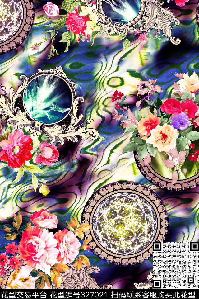 花卉花朵数码印花华亿平台下载（图片编号: 327021） - 瓦栏（Walan）