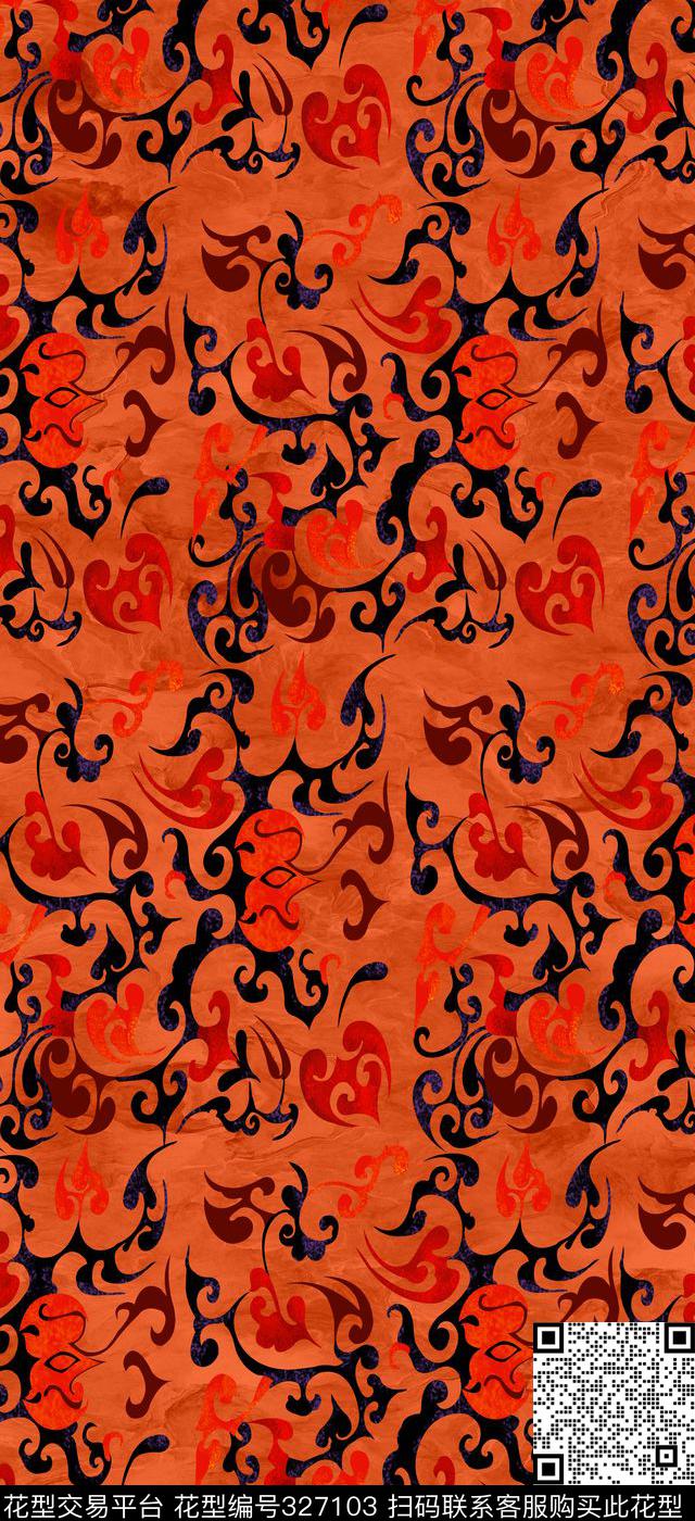 中国风大汉古风手绘i传统印花华亿平台下载（图片编号: 327103） - 瓦栏（Walan）