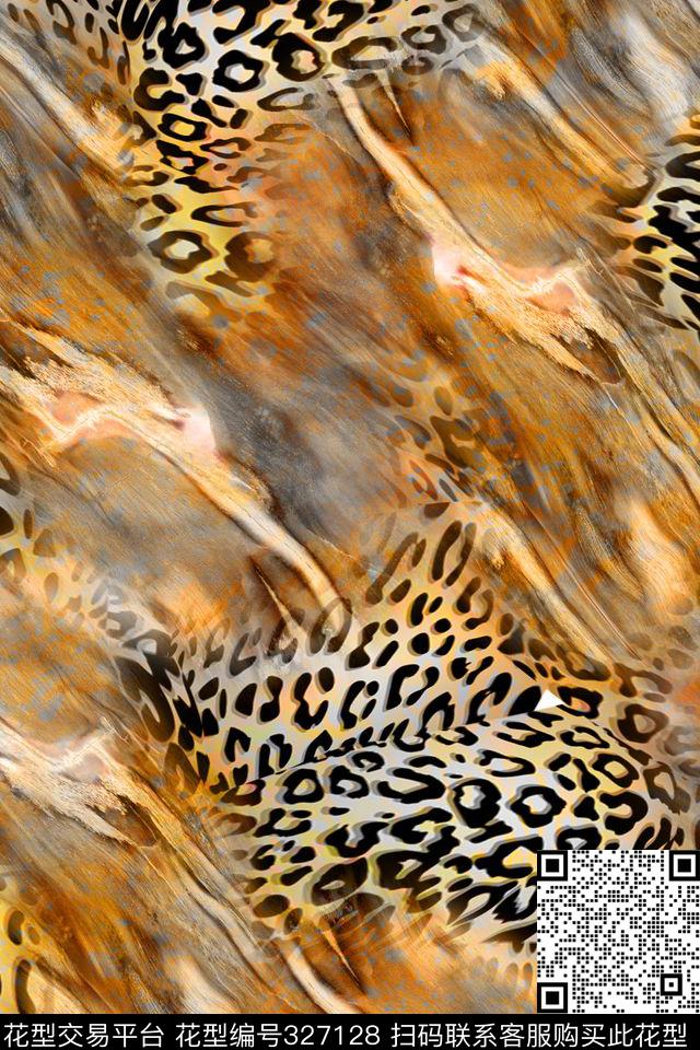 豹纹木纹自然纹理数码印花华亿平台下载（图片编号: 327128） - 瓦栏（Walan）