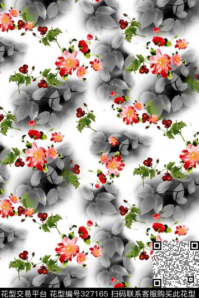 白底小碎花休闲风数码印花华亿平台下载（图片编号: 327165） - 瓦栏（Walan）