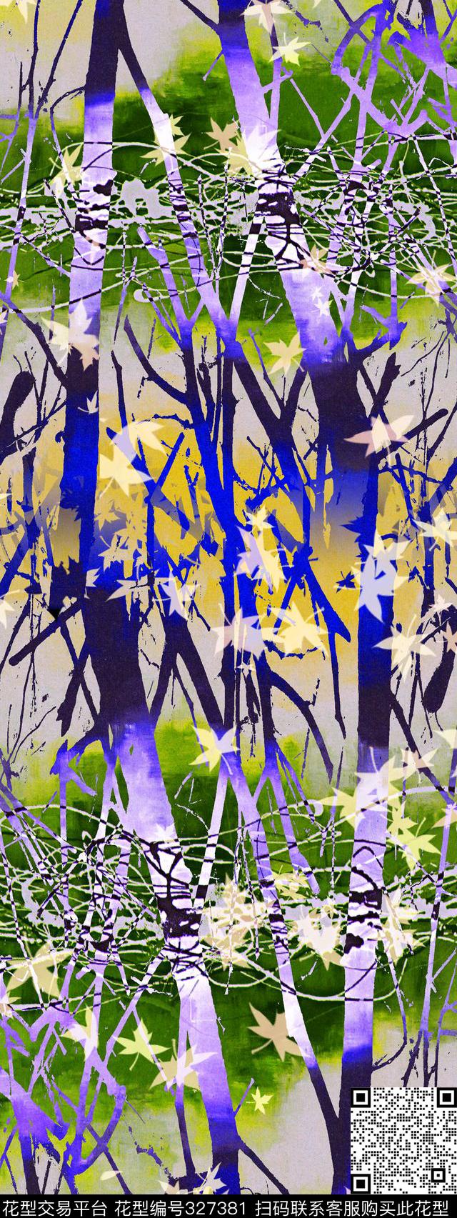 T-异域风情/ExoticN-森林枝叶/Leaves数码印花华亿平台下载（图片编号: 327381） - 瓦栏（Walan）
