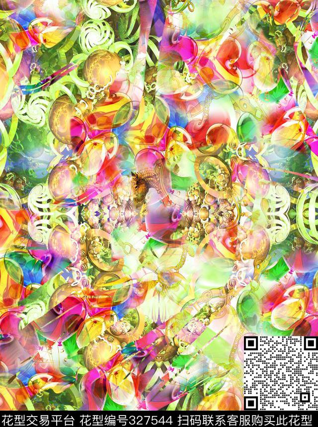 欧美女装面料数码印花华亿平台下载（图片编号: 327544） - 瓦栏（Walan）