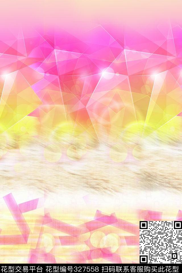 几何抽象数码印花华亿平台下载（图片编号: 327558） - 瓦栏（Walan）