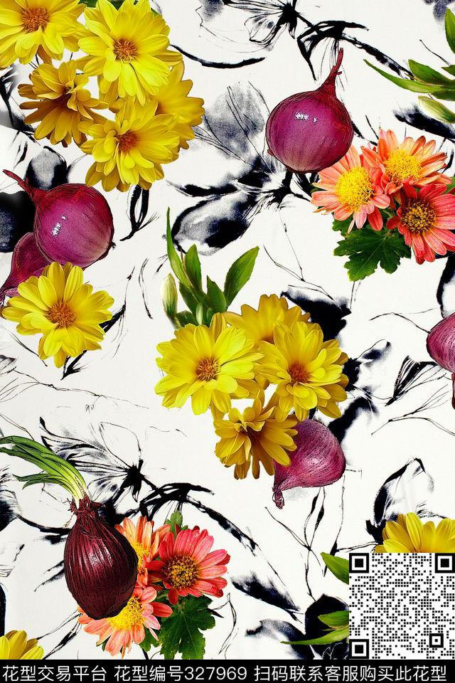 花卉数码印花华亿平台下载（图片编号: 327969） - 瓦栏（Walan）