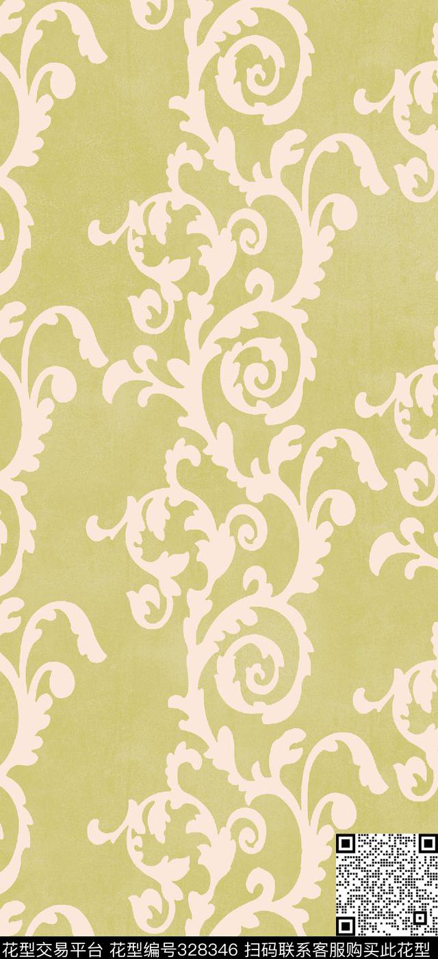 维多利亚欧式宫廷风茛苕叶传统印花华亿平台下载（图片编号: 328346） - 瓦栏（Walan）