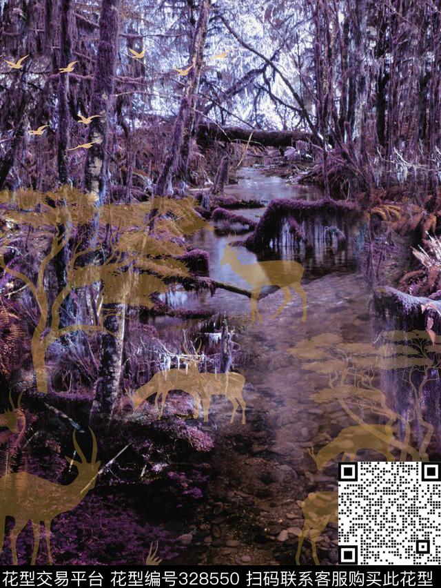 休闲怀旧动物数码印花华亿平台下载（图片编号: 328550） - 瓦栏（Walan）