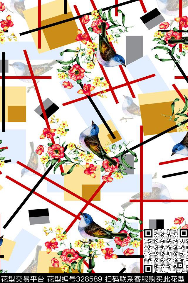 花卉数码印花华亿平台下载（图片编号: 328589） - 瓦栏（Walan）