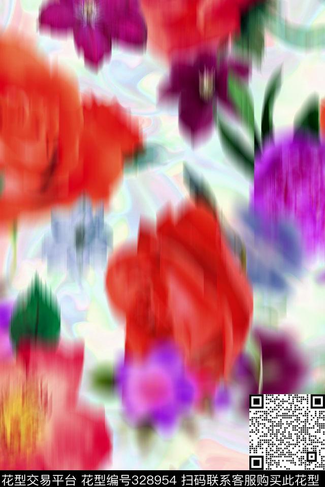 花卉数码印花华亿平台下载（图片编号: 328954） - 瓦栏（Walan）