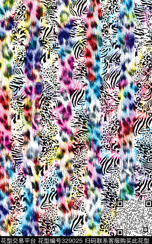 豹纹动物纹女装数码印花华亿平台下载（图片编号: 329025） - 瓦栏（Walan）