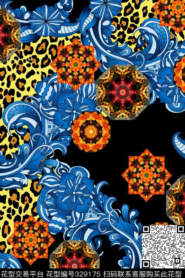 豹纹欧式花纹非洲数码印花华亿平台下载（图片编号: 329175） - 瓦栏（Walan）