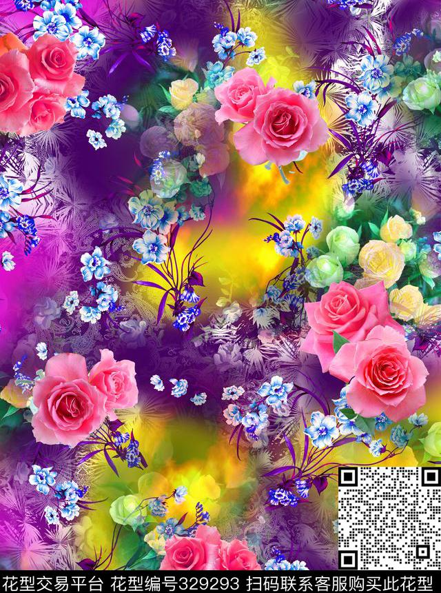 女装面料欧美数码印花华亿平台下载（图片编号: 329293） - 瓦栏（Walan）