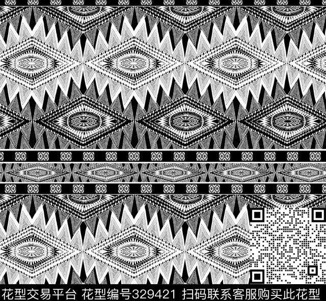 民族民族几何单色传统印花华亿平台下载（图片编号: 329421） - 瓦栏（Walan）