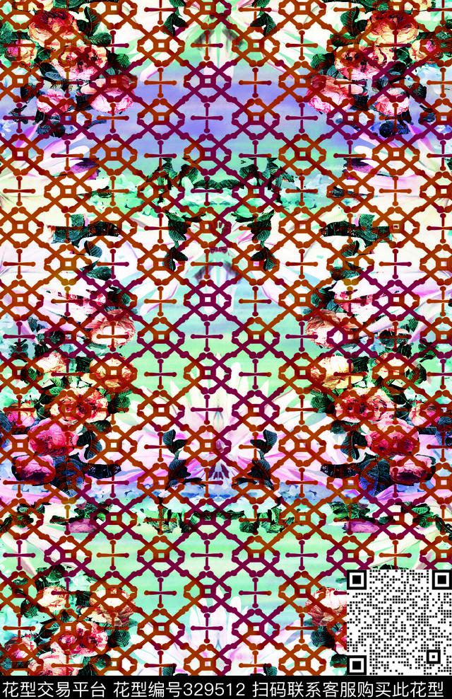 欧美创意、肌理、几何类数码印花华亿平台下载（图片编号: 329512） - 瓦栏（Walan）
