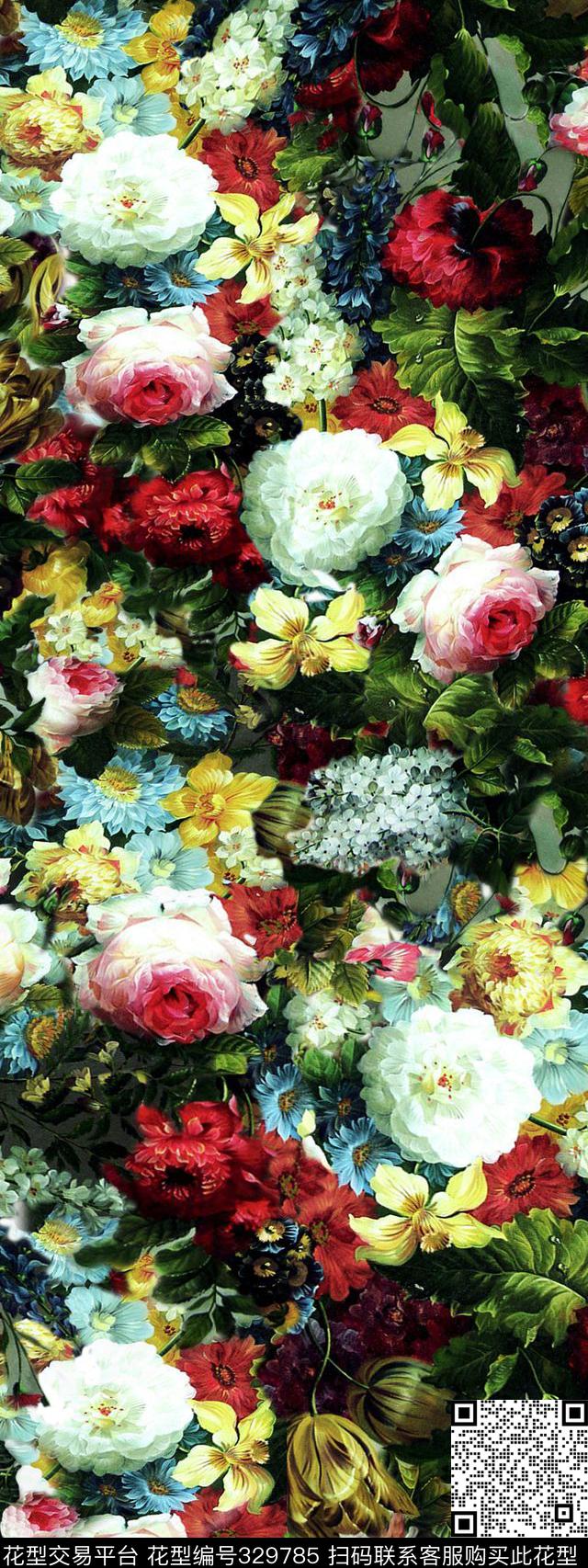 花卉数码印花华亿平台下载（图片编号: 329785） - 瓦栏（Walan）
