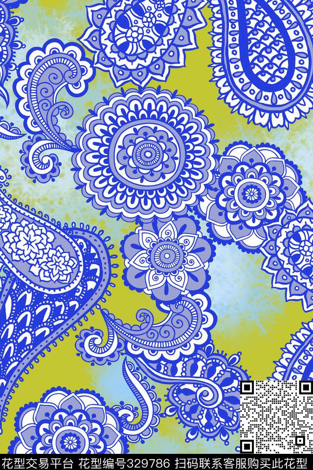 佩斯利火腿纹腰果民族风传统印花华亿平台下载（图片编号: 329786） - 瓦栏（Walan）