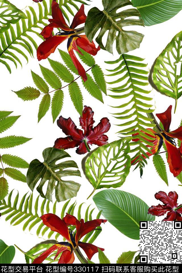 花卉数码印花华亿平台下载（图片编号: 330117） - 瓦栏（Walan）