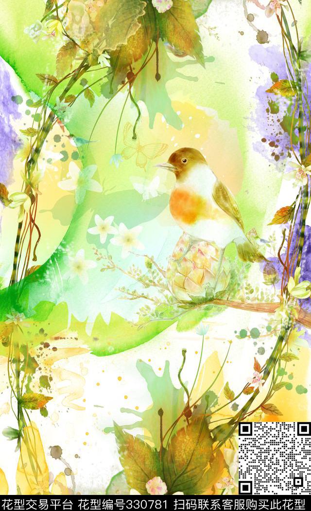 现代小碎花渲染数码印花华亿平台下载（图片编号: 330781） - 瓦栏（Walan）