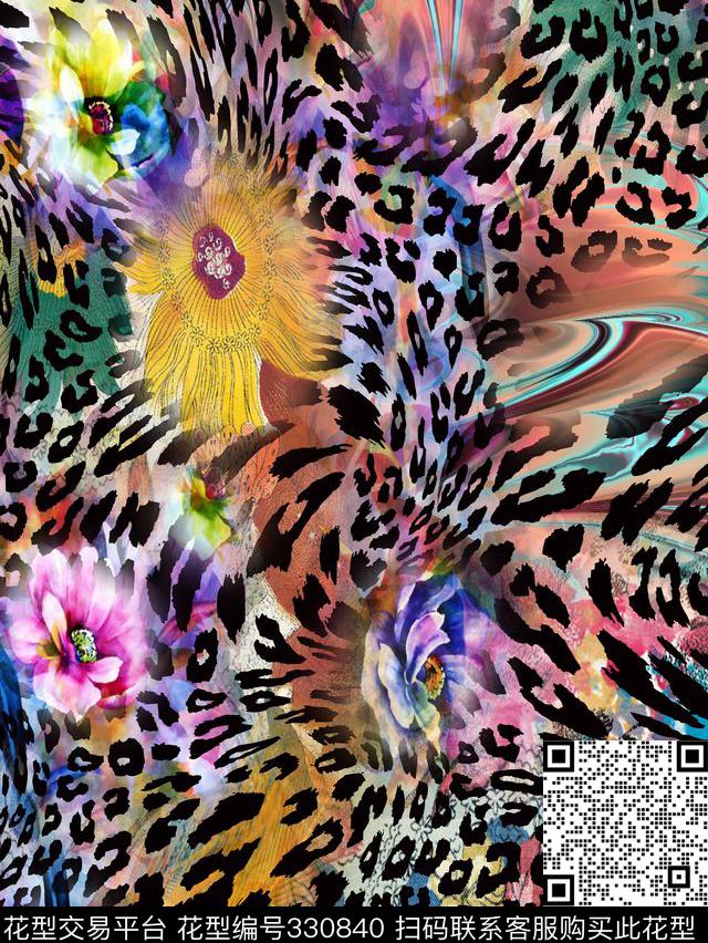 动物纹数码印花华亿平台下载（图片编号: 330840） - 瓦栏（Walan）