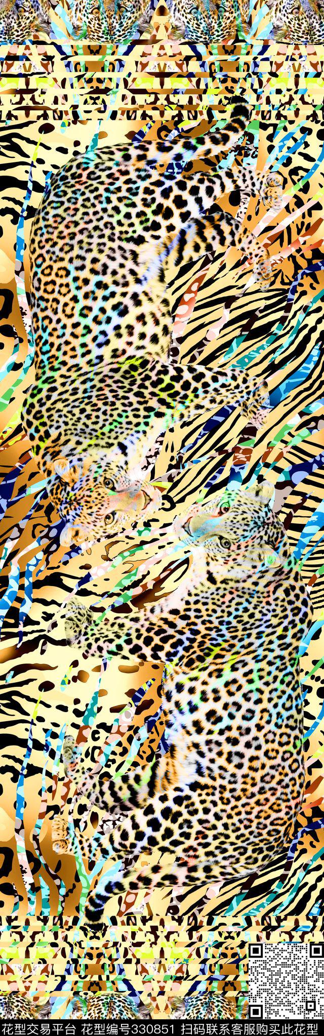 豹纹动物纹女装数码印花华亿平台下载（图片编号: 330851） - 瓦栏（Walan）