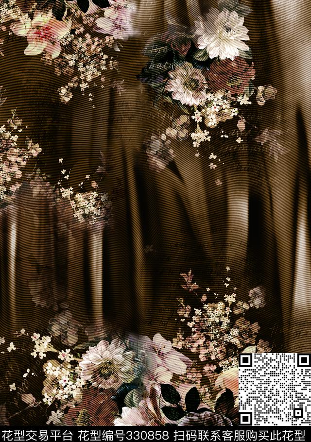 花卉数码印花华亿平台下载（图片编号: 330858） - 瓦栏（Walan）