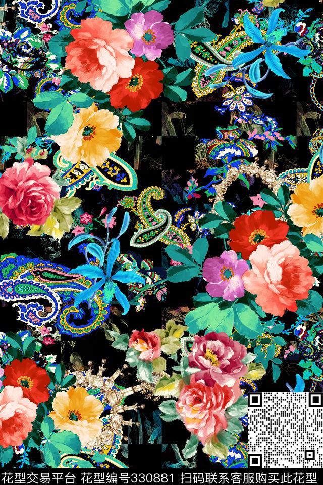 腰果动物纹花等数码印花华亿平台下载（图片编号: 330881） - 瓦栏（Walan）